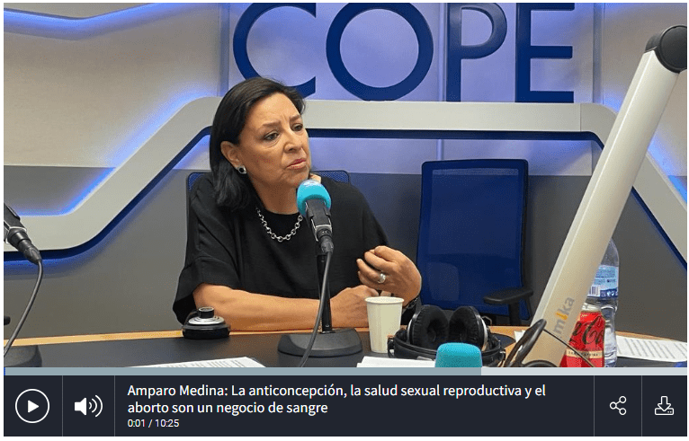 Amparo Medina: "La anticoncepción, la salud sexual reproductiva y el aborto son un negocio de sangre"